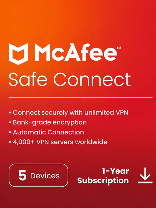 McAfee Safe Connect Premium (1 Year / 5 Devices)