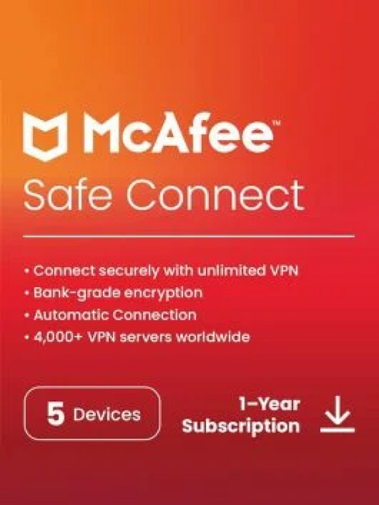 McAfee Safe Connect Premium (1 Year / 5 Devices)